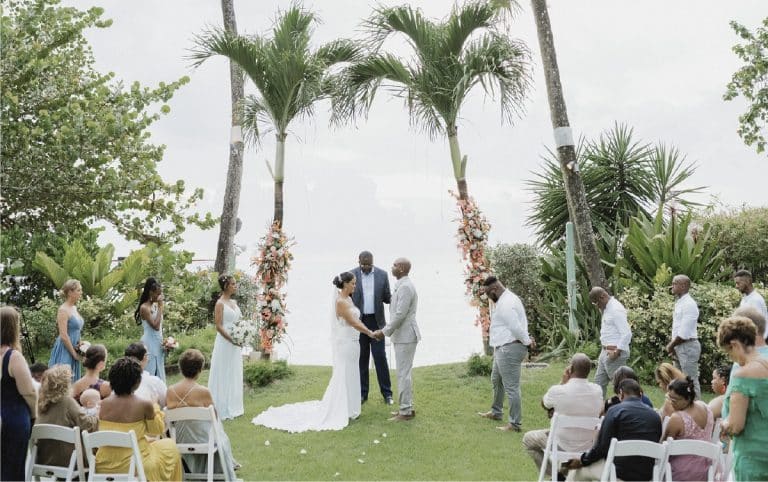 Barbados villa wedding venue by the beach, elegant setup for couples to stay, get ready, and celebrate their Barbados wedding in one place