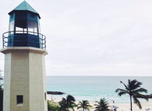 Photo of Needham's Point Lighthouse, a historical site on the south coast of Barbados