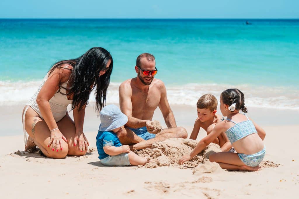 Family at the beach